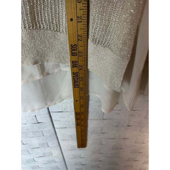 Lucky Brand  lightweight coastal sweater tank top chiffon lining loose weave - Picture 9 of 11